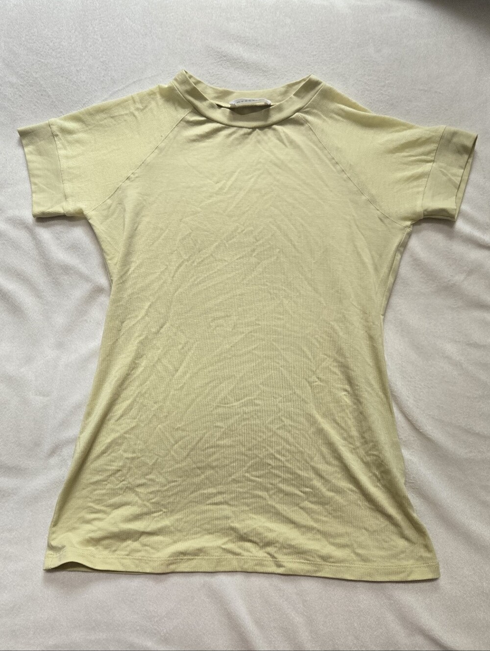 Marcella NYC Harling Short Sleeve Tee Top In Pale Yellow Size Small - Picture 2 of 5